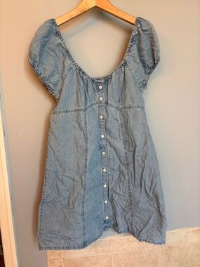 Madewell Light Blue Denim Midi Dress with Buttons
